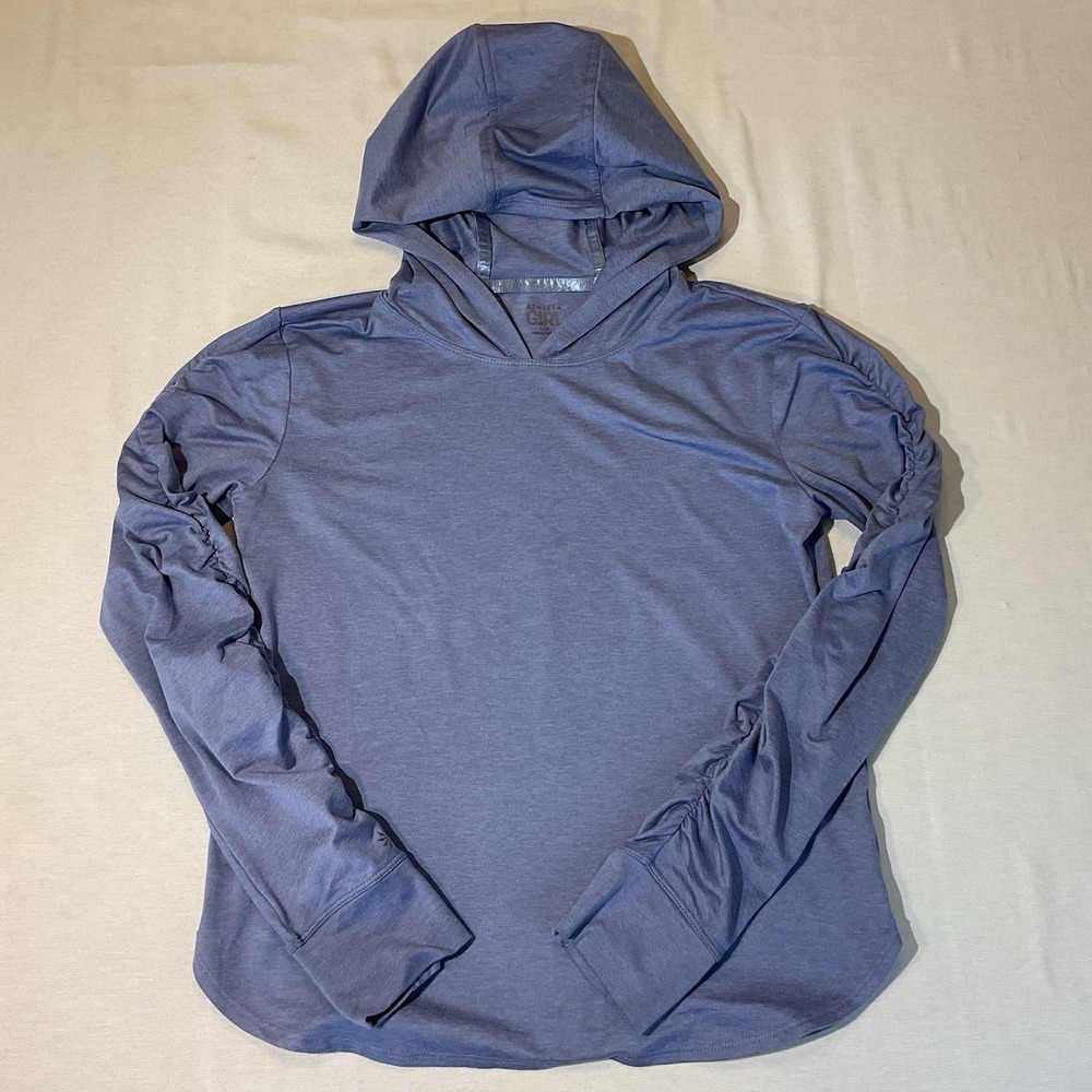 Athleta Girl Blue/Purple Long Sleeve Hoodie, Size L/12 Thumb Holes Athletic Hood
